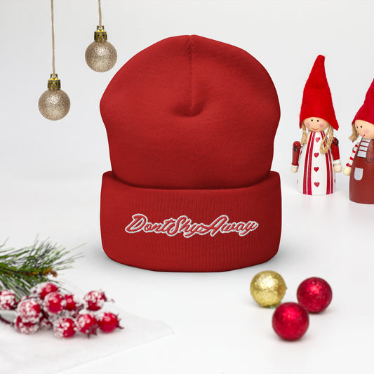 DontShyAway Christmas Beanie Red & White Lettering